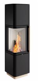 Стальная печь Spartherm CUBO L Style RLA, угловое стекло, черный цвет