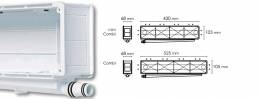 Concealed box 525x105x68 mm, horizontal outlet