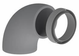 EPS bend D125mm 90° with coupling