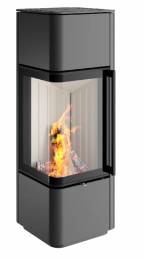Стальная печь Spartherm CUBO S RLA, угловое стекло, цвета титана