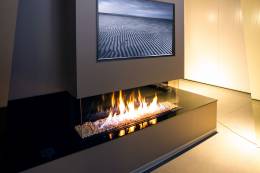 Gas fireplace MERIDIAN L, three sided glass