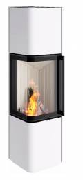 Стальная печь Spartherm CUBO L RLA, угловое стекло, белого цвета