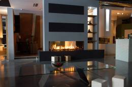 Gas fireplace GEMINI M, double sided glass (884x400)