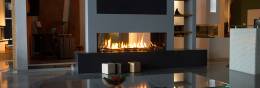 Gas fireplace GEMINI XLG, double sided glass (1584x400)