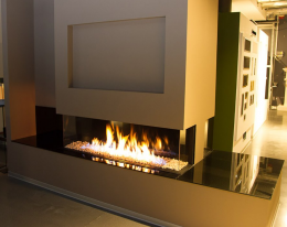 Gas fireplace MERIDIAN XL, three sided glass