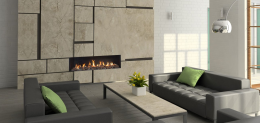 Gas fireplace MERCURY L, straight glass (1064x400)