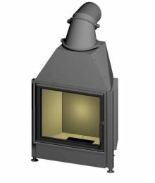 Стальная топка каминная Spartherm Mini S51-4S, с прямым стеклом и четырьмя тонированными ребрами стекла