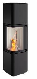 Стальная печь Spartherm CUBO L RLA, угловое стекло, черный цвет