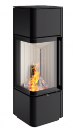 Стальная печь Spartherm CUBO S RLA, угловое стекло, черный цвет