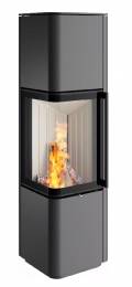 Стальная печь Spartherm CUBO L угловое стекло, цвета титана