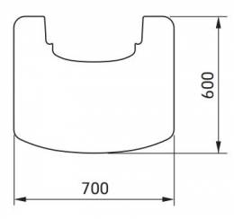 Steel plate under the stove C800, black, 700x600 mm